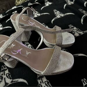 Sugar Glittering Silver Women's Heels